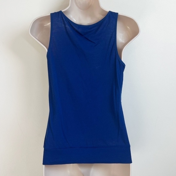 Express Sequin Scoop Neck Pullover Tank Top Blue Extra Small - Picture 3 of 7